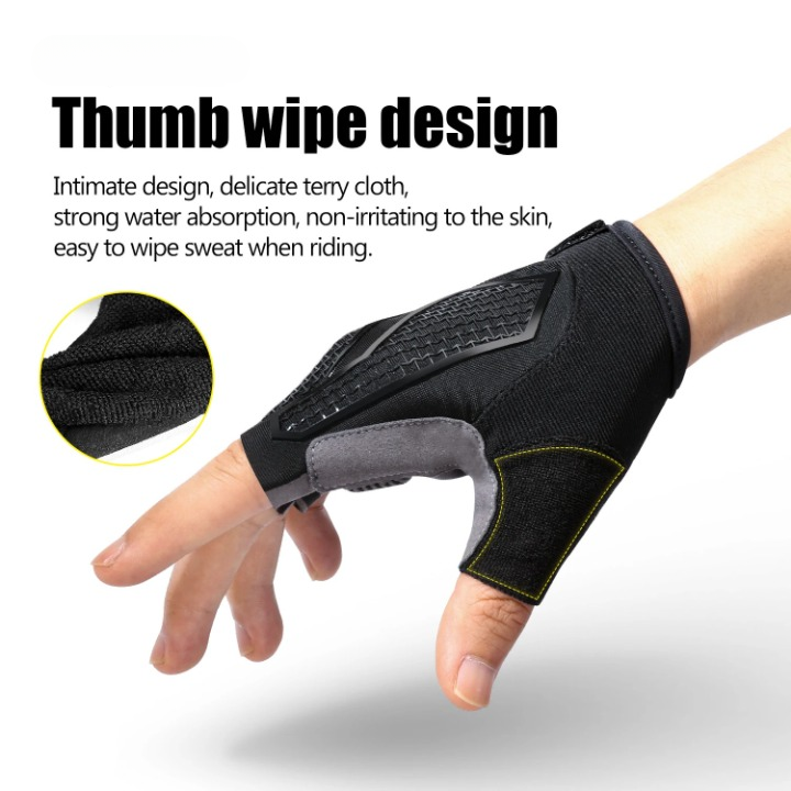Half Finger Cycling Gloves – Gel Padded, Breathable, Touchscreen Compatible