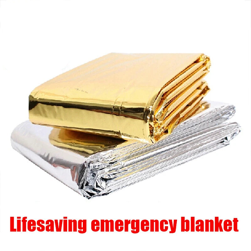 Emergency Thermal Foil Blanket Compact Waterproof & Windproof Survival Blanket