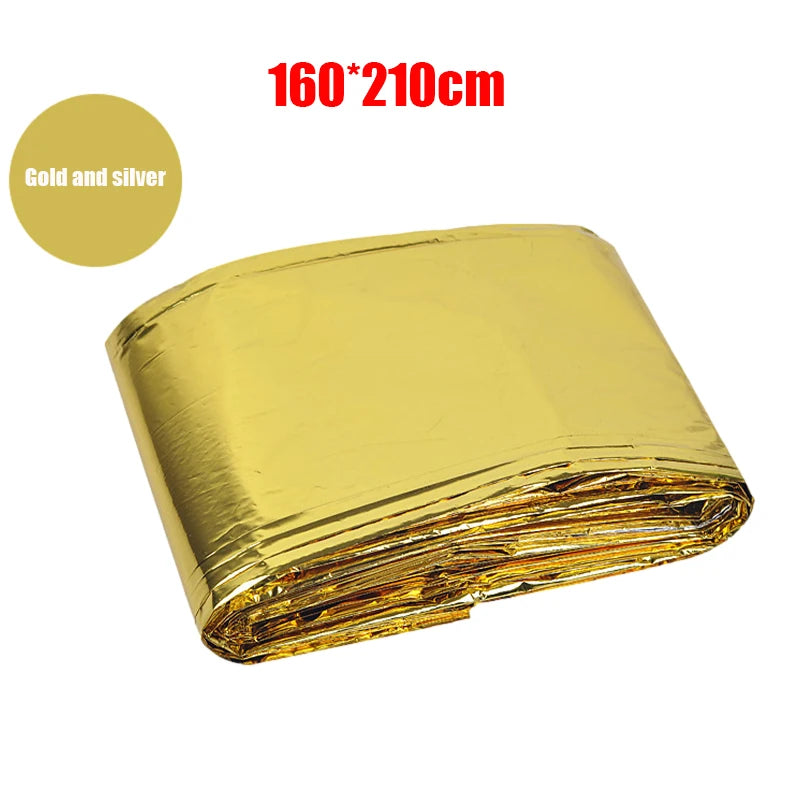 Emergency Thermal Foil Blanket Compact Waterproof & Windproof Survival Blanket