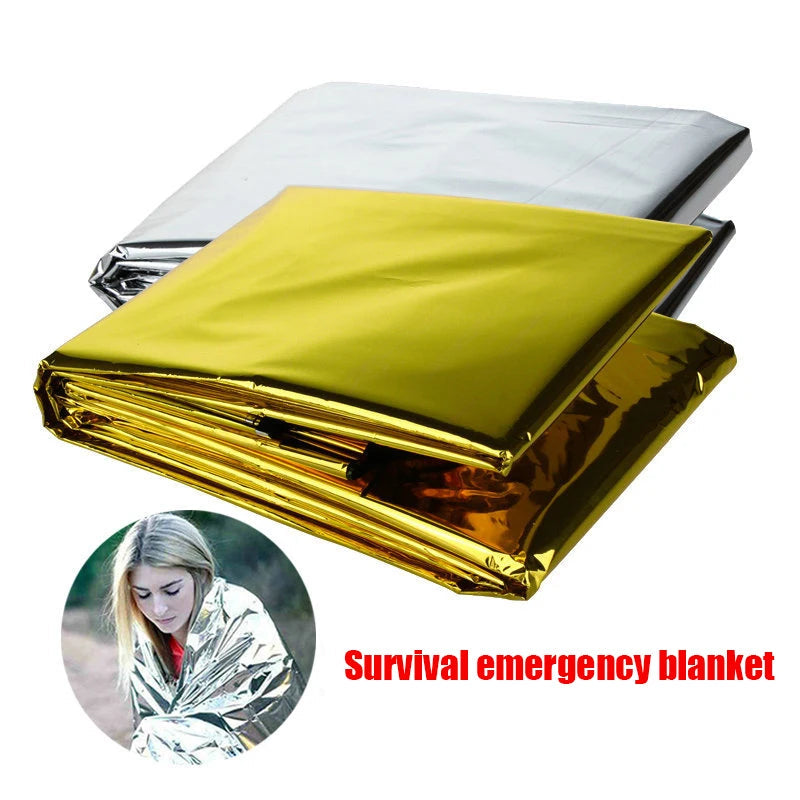 Emergency Thermal Foil Blanket Compact Waterproof & Windproof Survival Blanket