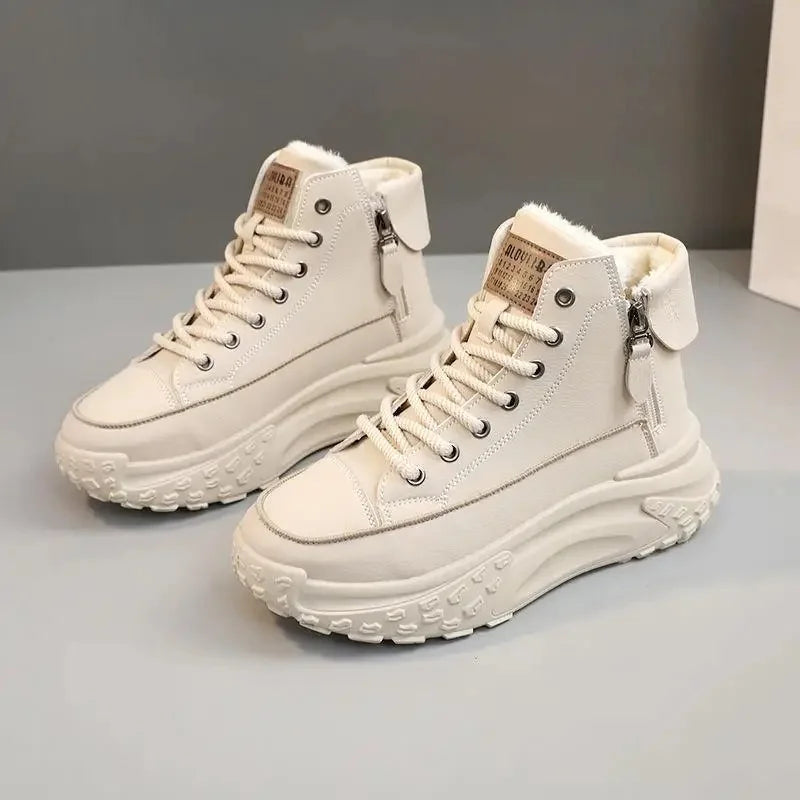 Women’s High Top Sneakers with Thick Non-Slip Sole – Casual Breathable Platform Shoes