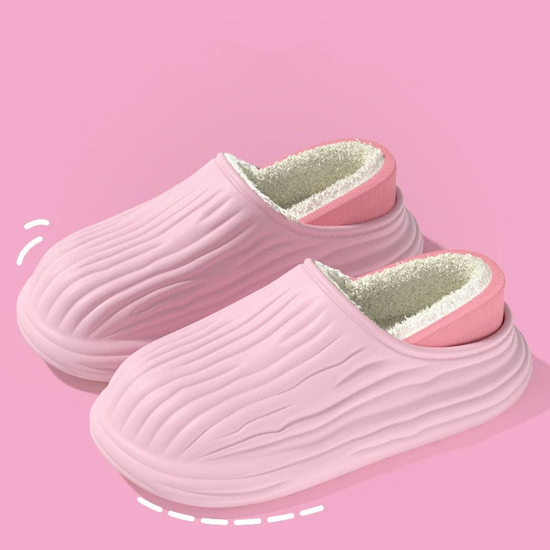 Women’s Winter Cotton Slippers – Waterproof Non-Slip Plush Lining Thick Sole Soft & Warm (Sizes 36-45)