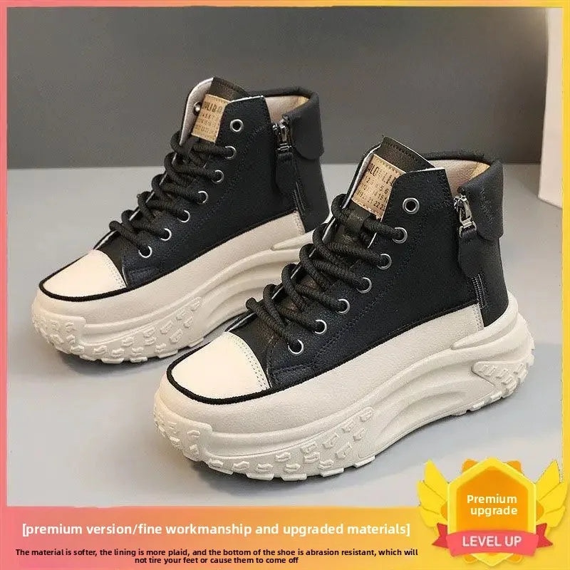 Women’s High Top Sneakers with Thick Non-Slip Sole – Casual Breathable Platform Shoes