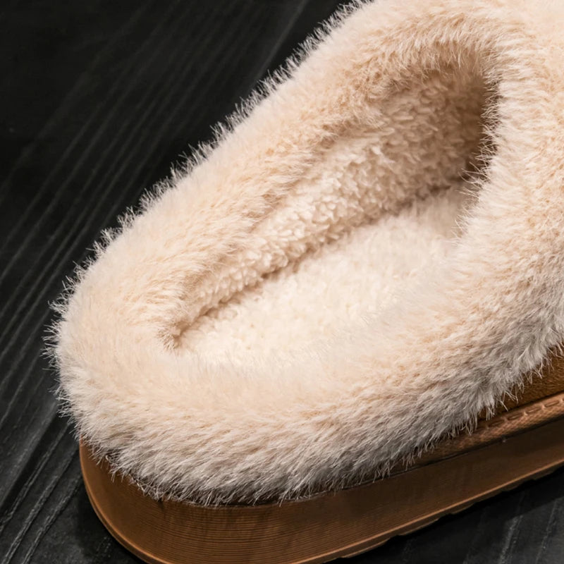 Men’s Winter Plush Slippers – Warm Cotton with Faux Suede Upper Anti-Slip Sole