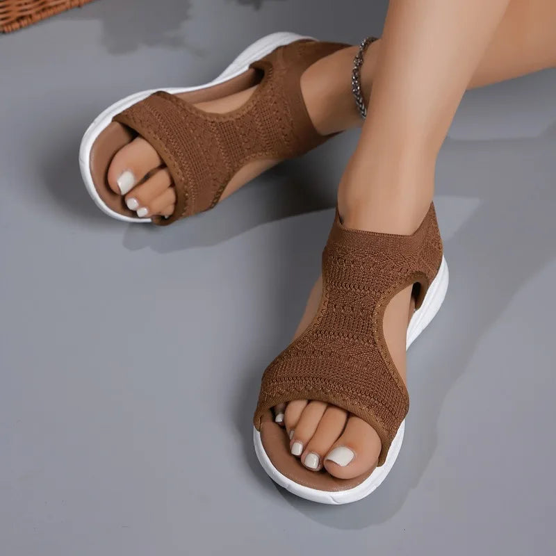 Women’s Summer Sport Sandals – Comfortable Wedge Breathable Mesh Slip-On Casual & Beach Style