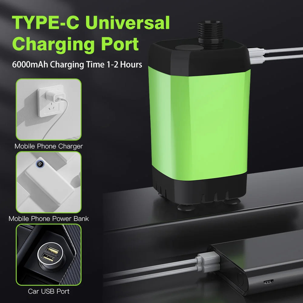 Portable Outdoor Shower Kit - 6000 mAh Battery-Powered Pump - Camping & Travel