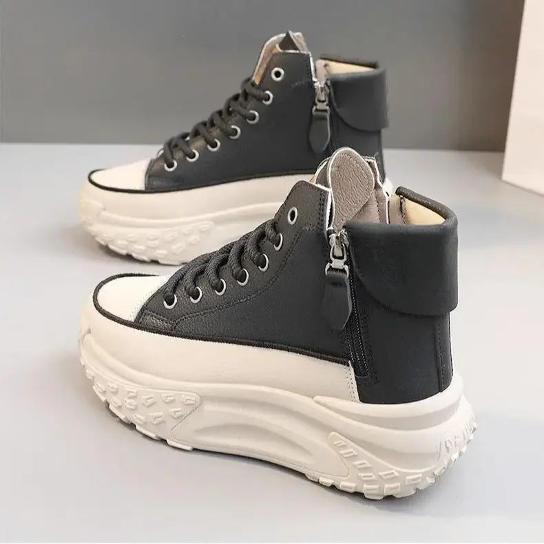 Women’s High Top Sneakers with Thick Non-Slip Sole – Casual Breathable Platform Shoes