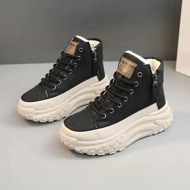 Women’s High Top Sneakers with Thick Non-Slip Sole – Casual Breathable Platform Shoes