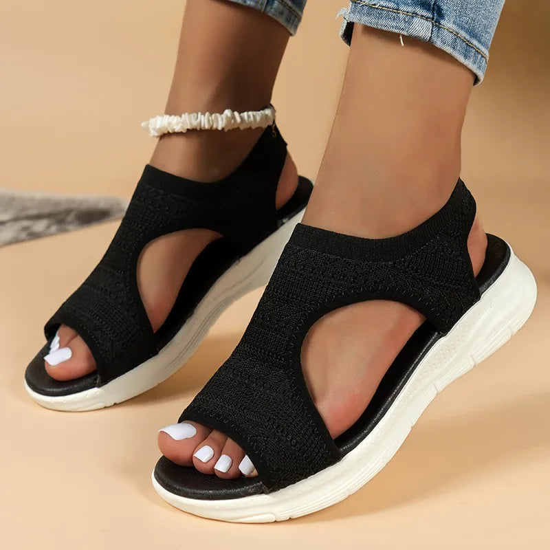 Women’s Summer Sport Sandals – Comfortable Wedge Breathable Mesh Slip-On Casual & Beach Style