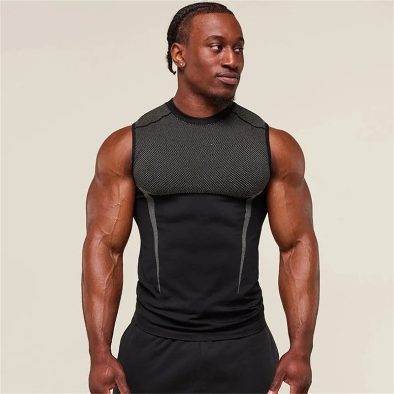 Men's sports tank top - Quick-Dry Breathable Stretch Short Sleeve