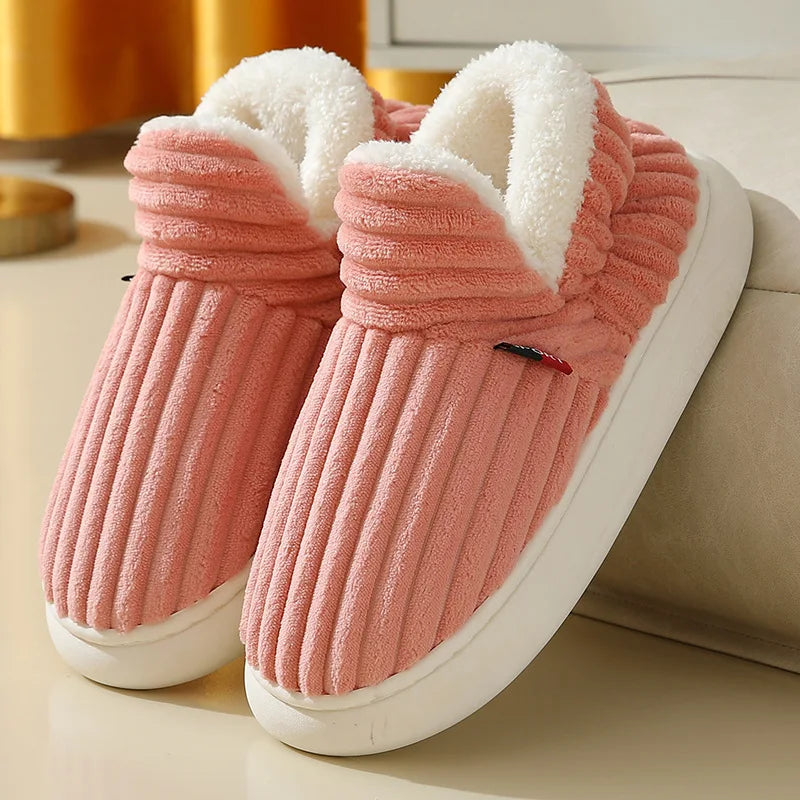 Chaussons douillets en peluche – Chaussures d'intérieur unisexes à semelle souple