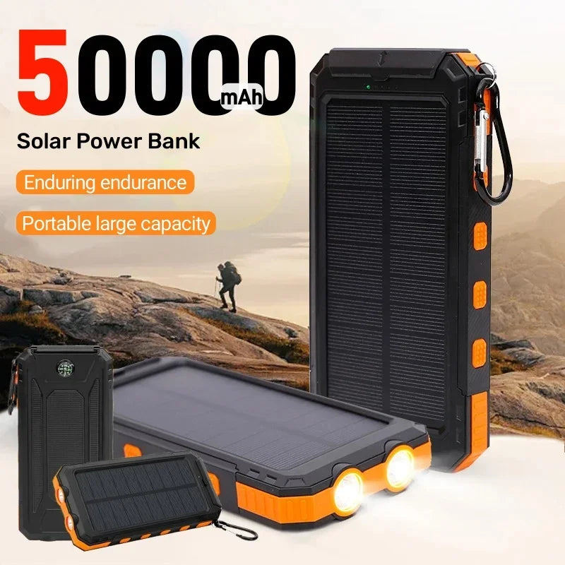 Solar Power Bank – 50,000 mAh High Capacity & Fast USB Charging