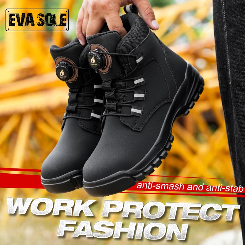 Men’s Lightweight Safety Shoes – Anti-Smash Anti-Puncture Slip-Resistant Work Boots