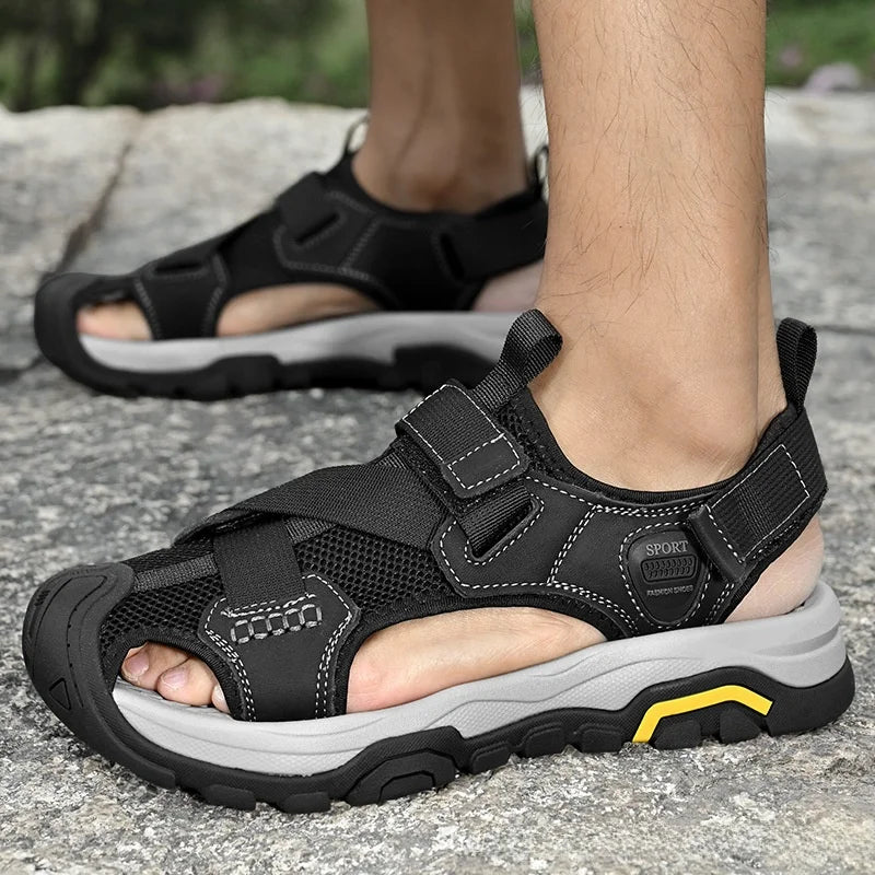 Men’s Breathable Leather Sandals – Comfort Style & Durability for Your Summer Adventures