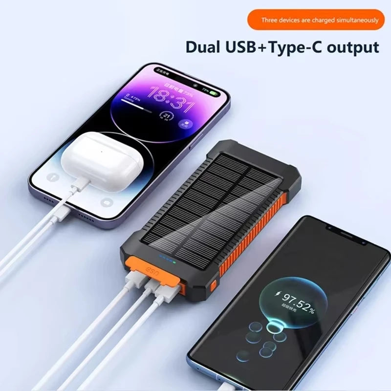 Power Bank solare: 50.000 mAh ad alta capacità e ricarica USB veloce