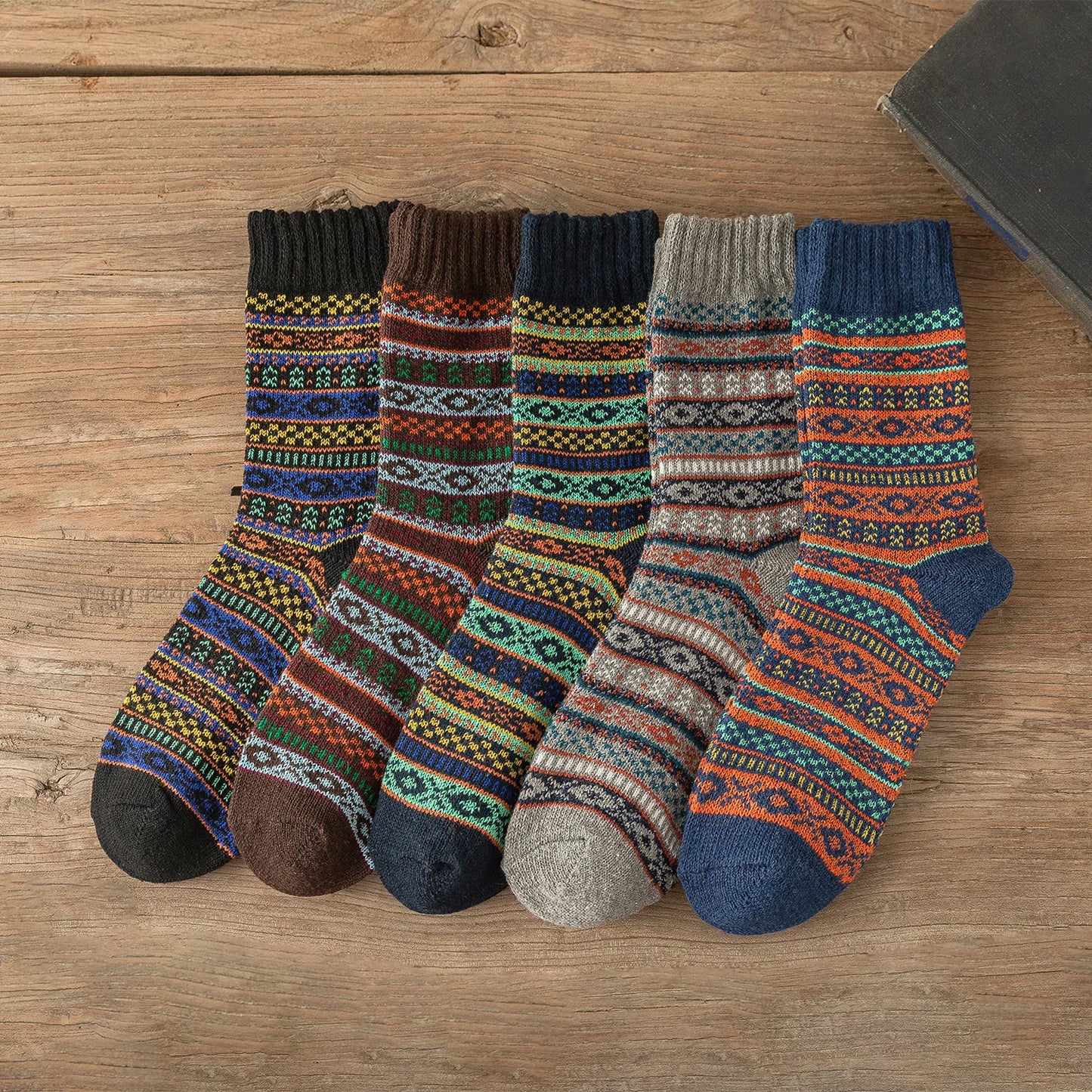 Aarhus Nordic Warm Socks (5 Pairs Set) | Unisex Vintage Winter Socks