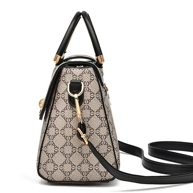 GeoCharm – Borsa a tracolla da donna con motivo retrò e cerniera posteriore