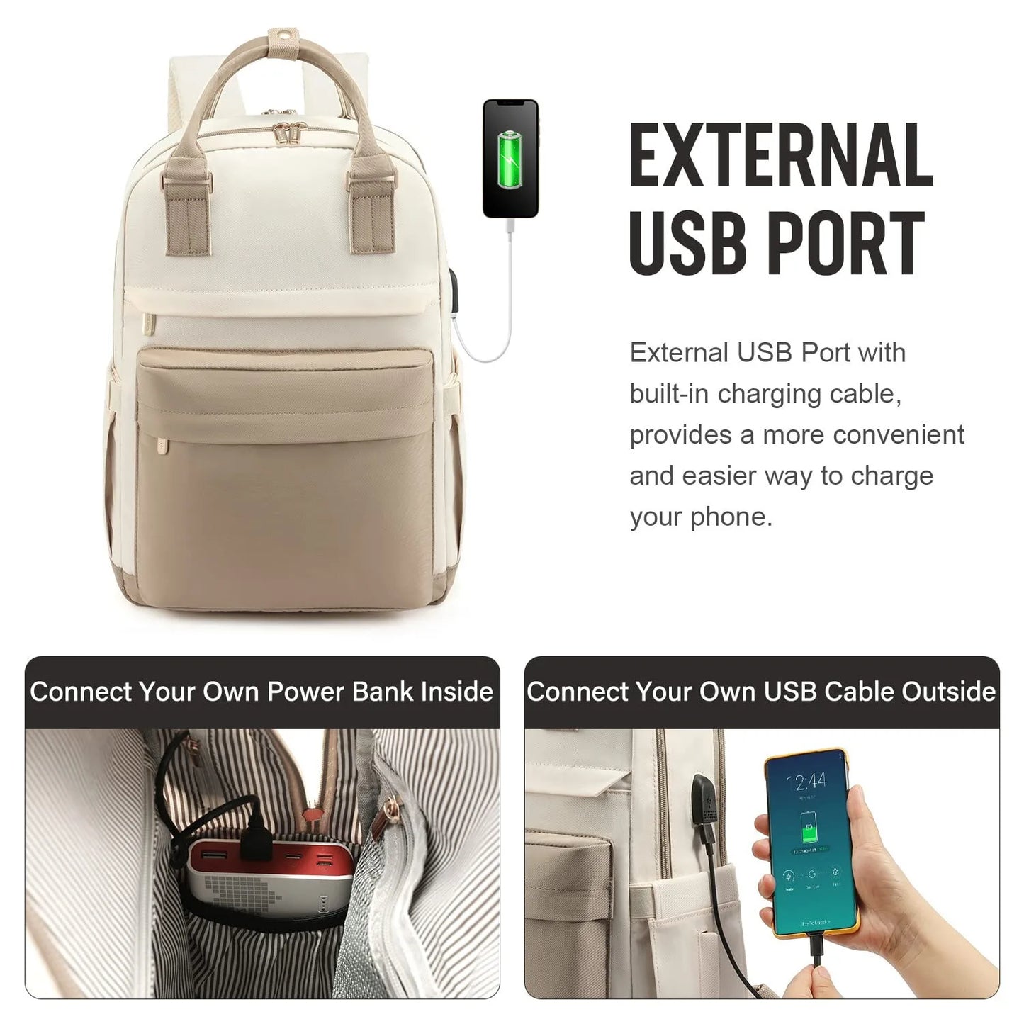 UrbanTrek Waterproof Travel & Hiking Backpack with USB Port – 20L Capacity