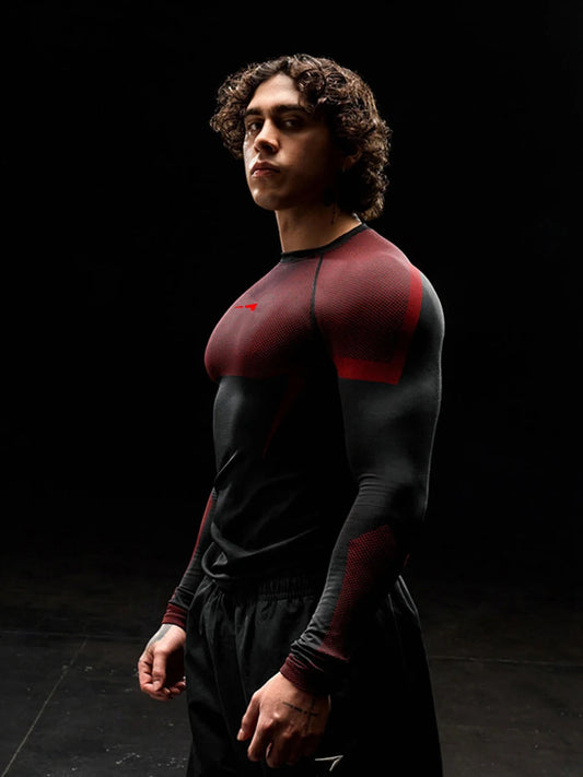 Men’s Long-Sleeve Quick-Dry Fitness Shirt – Breathable Slim Fit for Running & Training