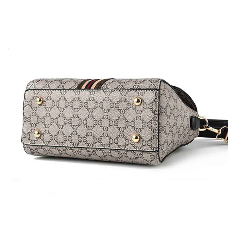 GeoCharm – Borsa a tracolla da donna con motivo retrò e cerniera posteriore