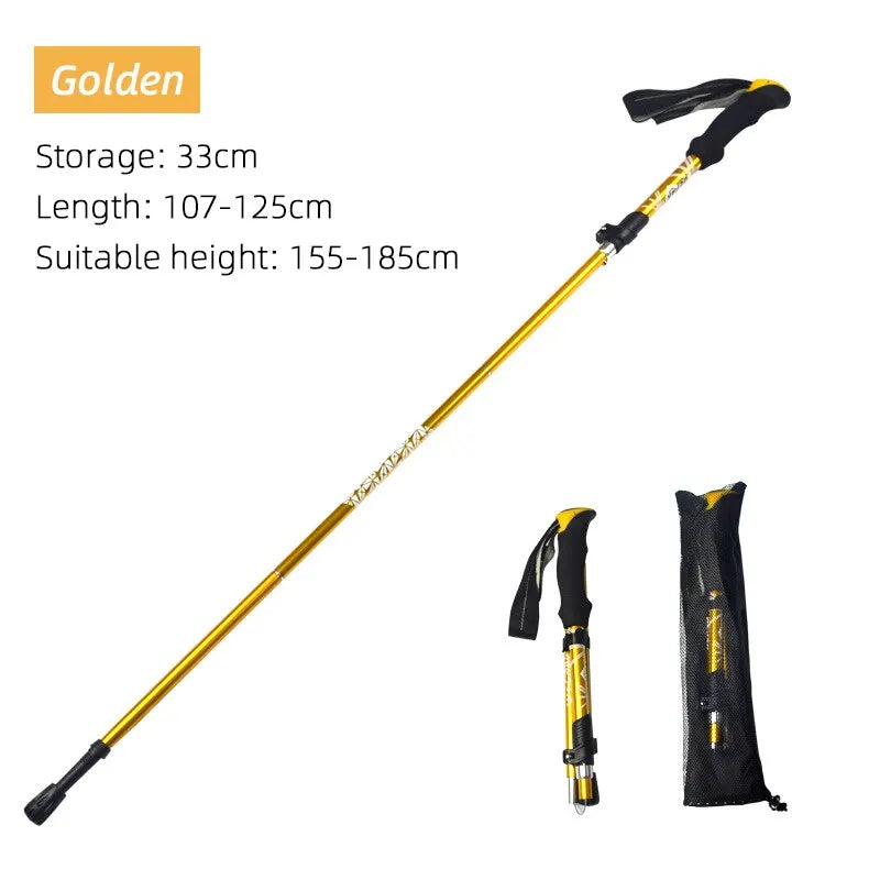 Collapsible Trekking Pole – 5-Section Telescopic Walking Stick