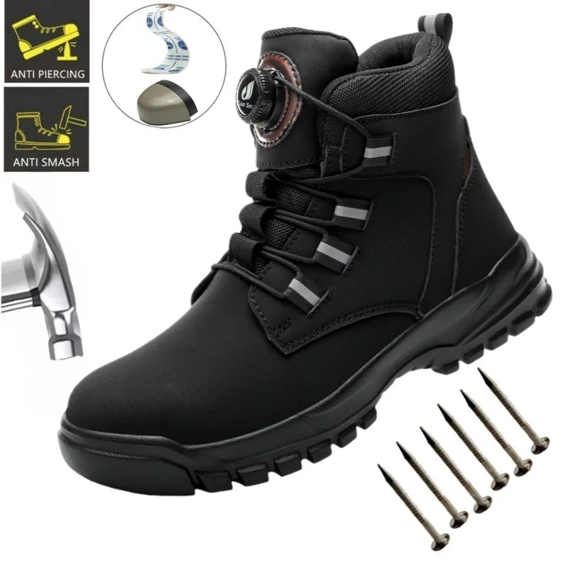 Men’s Lightweight Safety Shoes – Anti-Smash Anti-Puncture Slip-Resistant Work Boots
