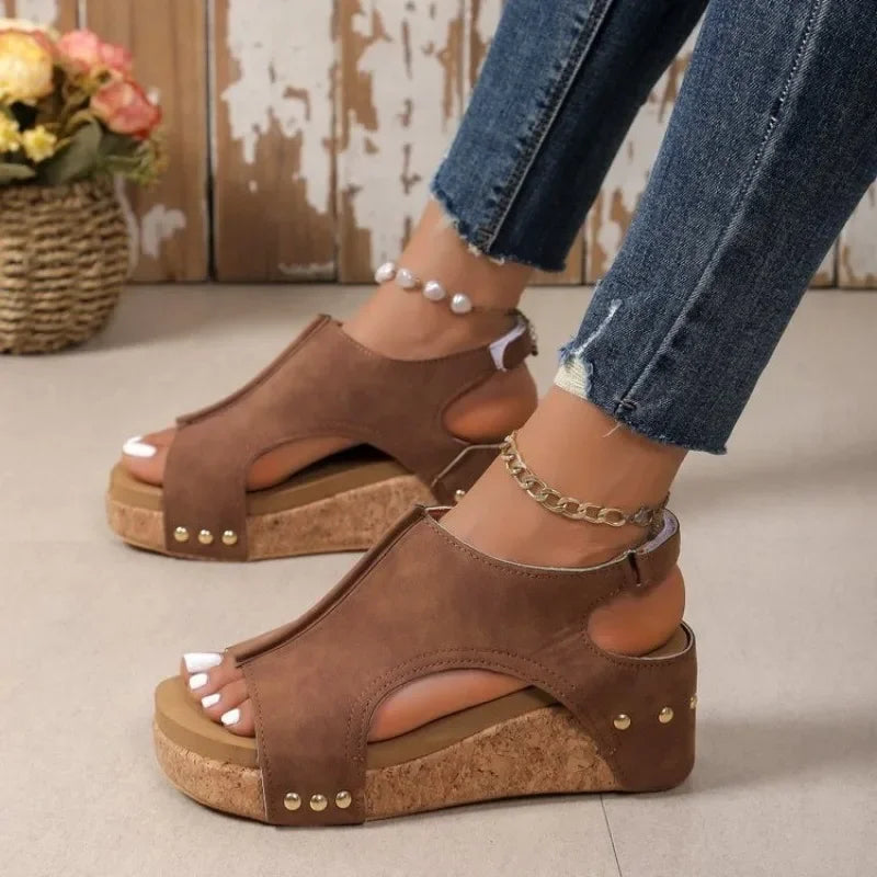 Women's Summer High Heel Platform Sandals - Elegant & Comfortable Solid Color Multiple Options