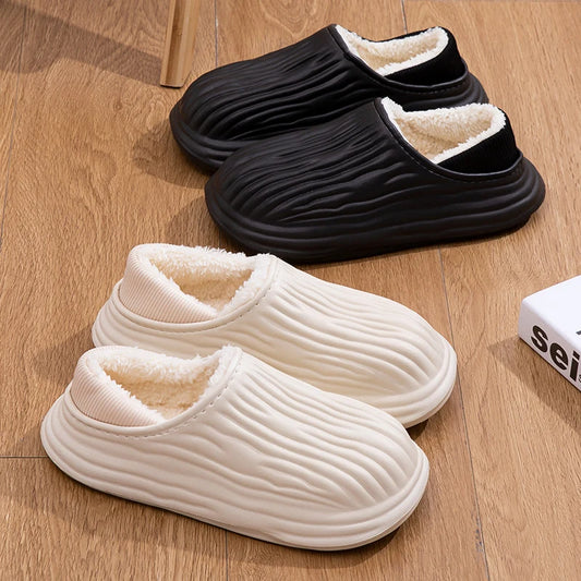 Women’s Winter Cotton Slippers – Waterproof Non-Slip Plush Lining Thick Sole Soft & Warm (Sizes 36-45)