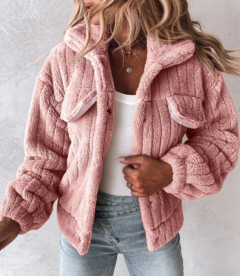 Women’s Plush Jacket – Cozy Autumn & Winter Outerwear