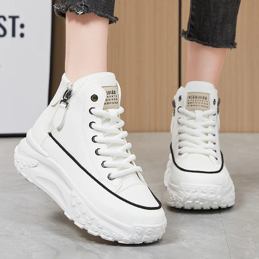 Women’s High Top Sneakers with Thick Non-Slip Sole – Casual Breathable Platform Shoes