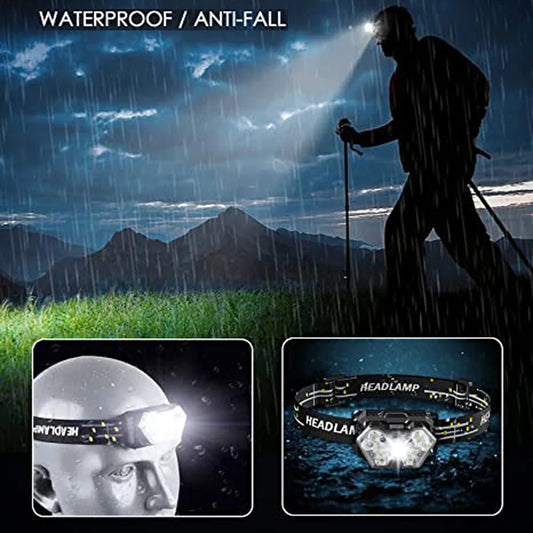 WildRay 9-LED Rechargeable Headlamp – USB Motion Sensor & Waterproof