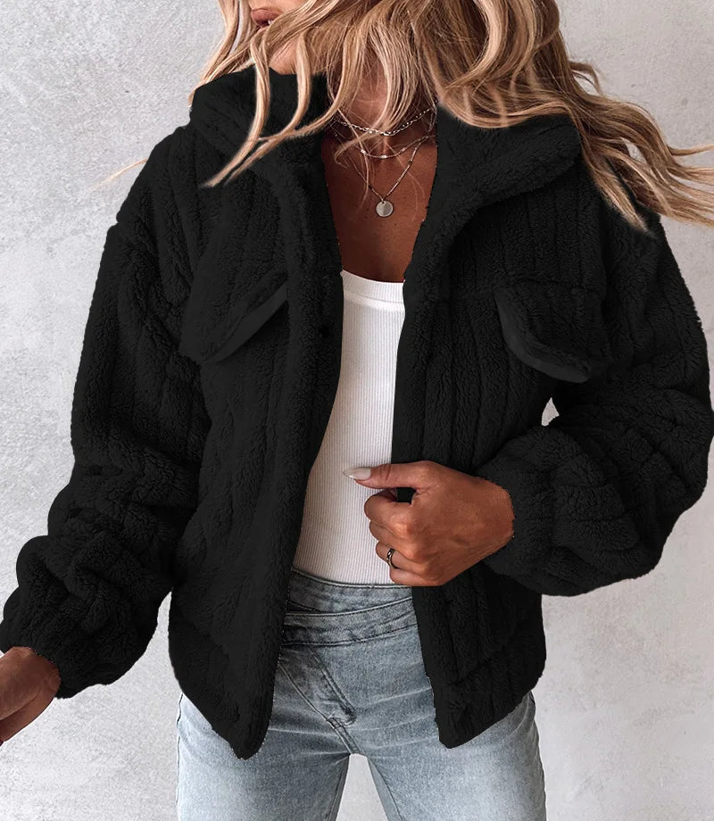Women’s Plush Jacket – Cozy Autumn & Winter Outerwear