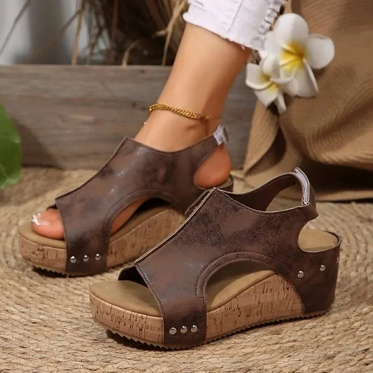 Women's Summer High Heel Platform Sandals - Elegant & Comfortable Solid Color Multiple Options
