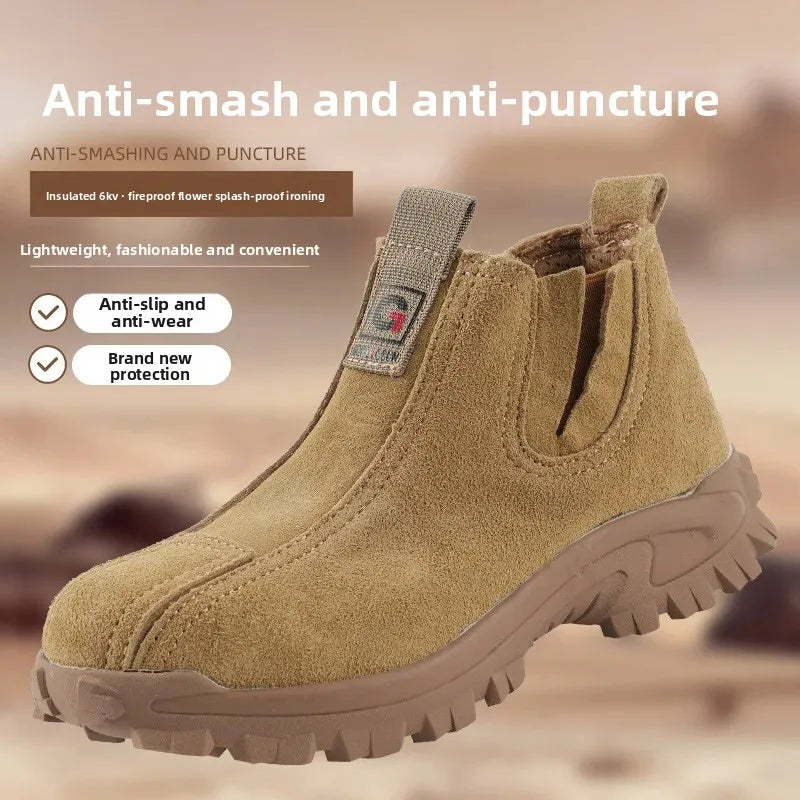 Men’s Lightweight Safety Shoes – Anti-Smash Anti-Puncture Slip-Resistant Work Boots