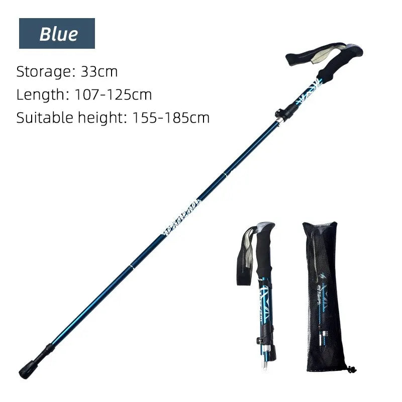 Collapsible Trekking Pole – 5-Section Telescopic Walking Stick