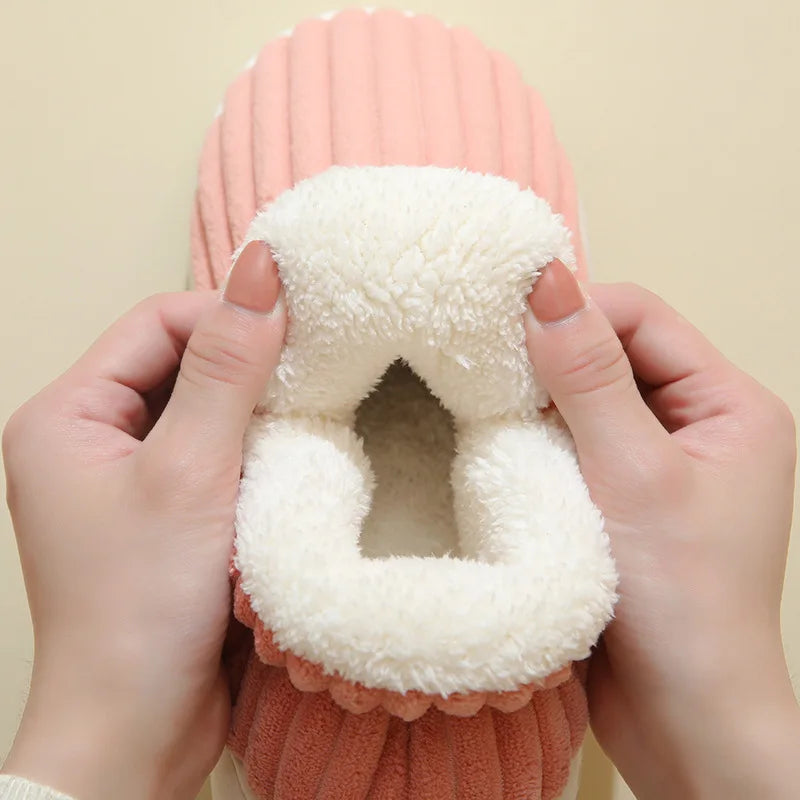 Chaussons douillets en peluche – Chaussures d'intérieur unisexes à semelle souple