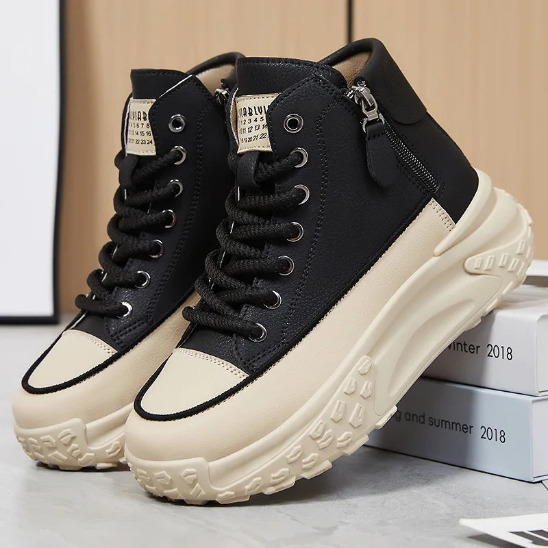 Women’s High Top Sneakers with Thick Non-Slip Sole – Casual Breathable Platform Shoes