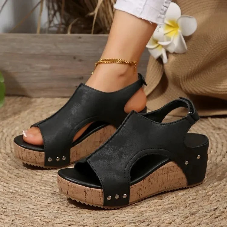 Women's Summer High Heel Platform Sandals - Elegant & Comfortable Solid Color Multiple Options