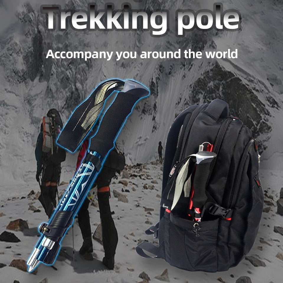 Collapsible Trekking Pole – 5-Section Telescopic Walking Stick