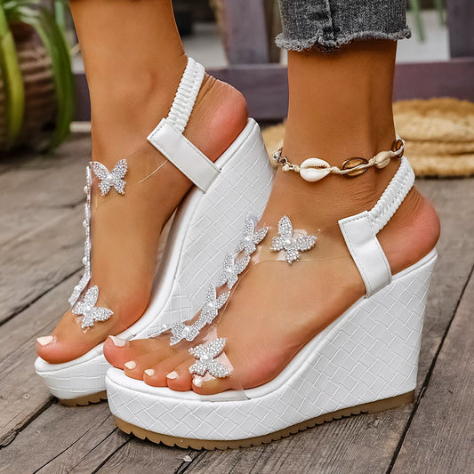 White wedge sandals