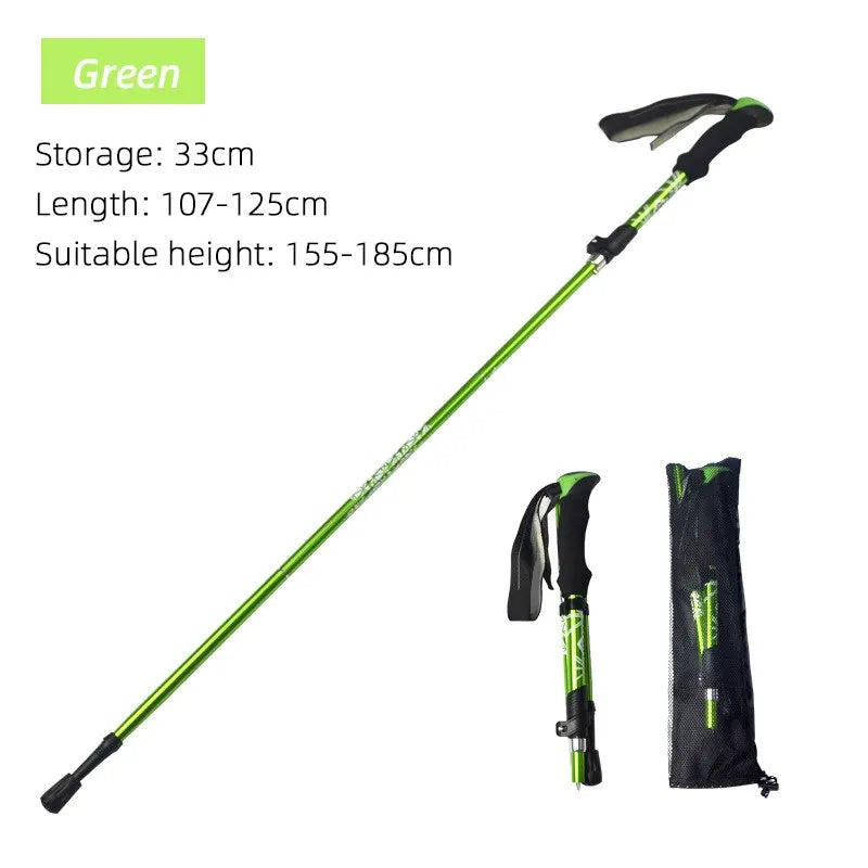 Collapsible Trekking Pole – 5-Section Telescopic Walking Stick