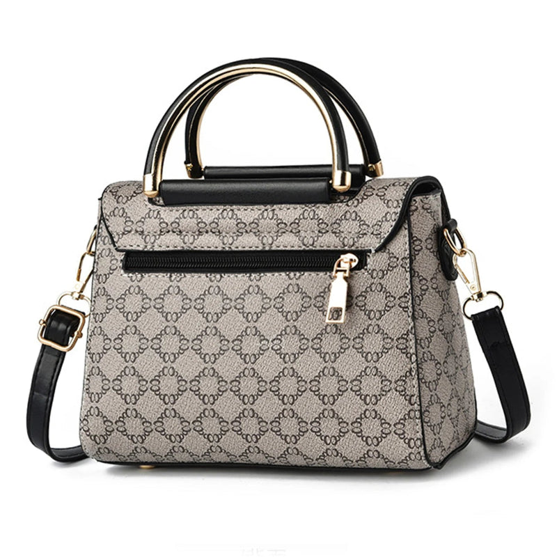 GeoCharm – Borsa a tracolla da donna con motivo retrò e cerniera posteriore