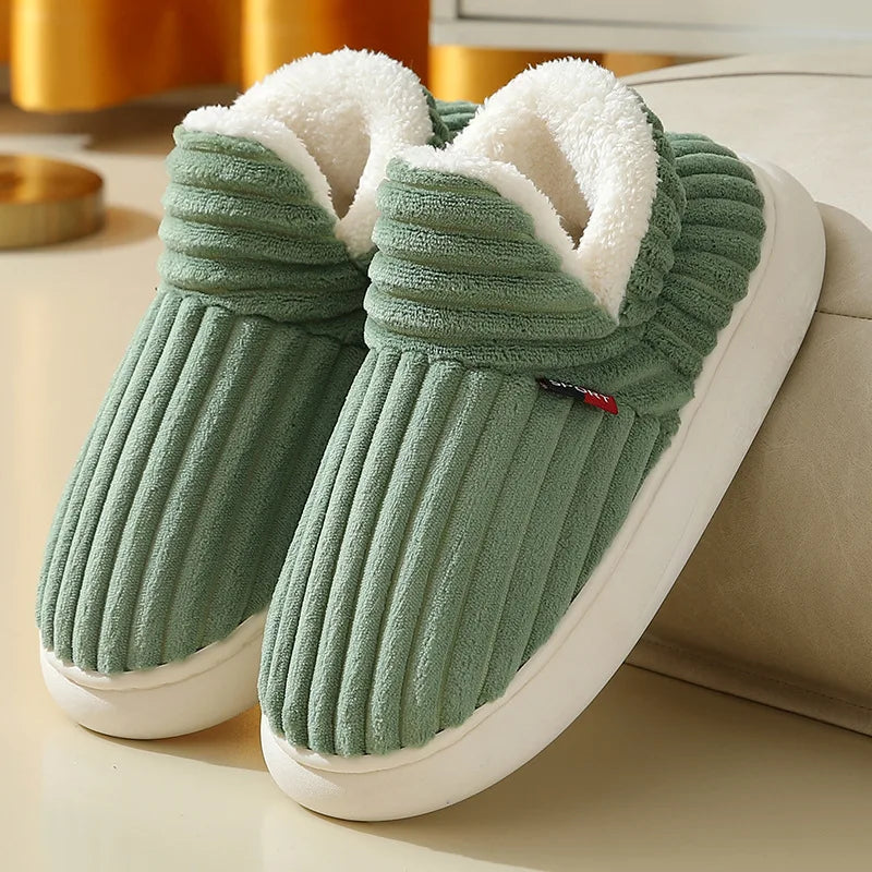 Chaussons douillets en peluche – Chaussures d'intérieur unisexes à semelle souple