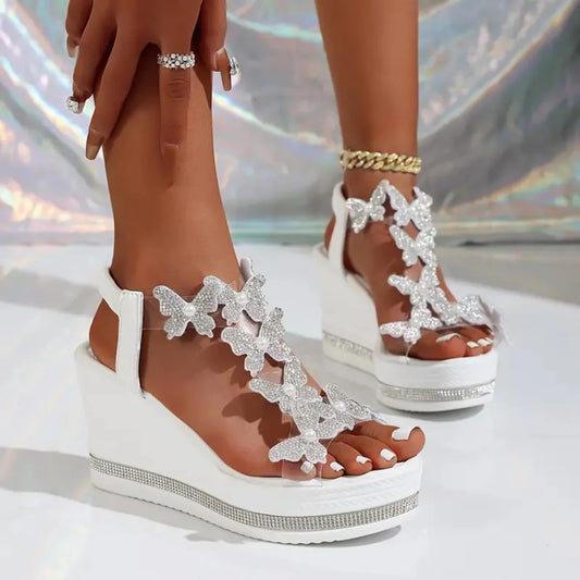 Sandali con zeppa a farfalla da donna – Eleganti scarpe estive antiscivolo